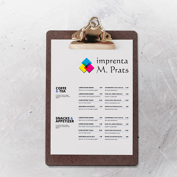 Impresión y rotulación para HOSTELERÍA Y RESTAURACIÓN